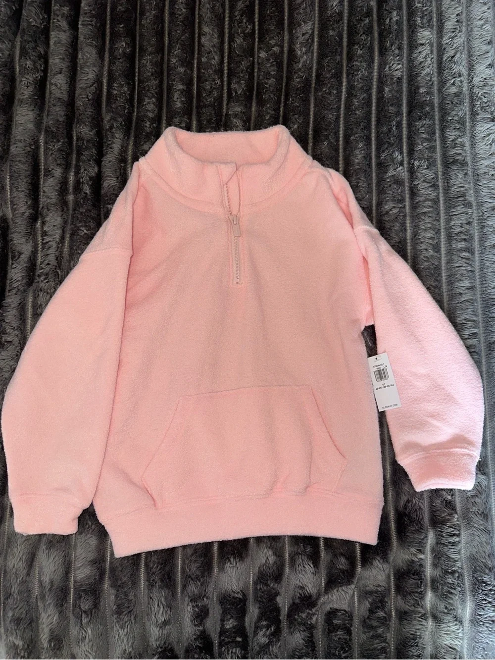 Old Navy toddler girl Classic Half-Zip Pink Fleece Pullover Sweater